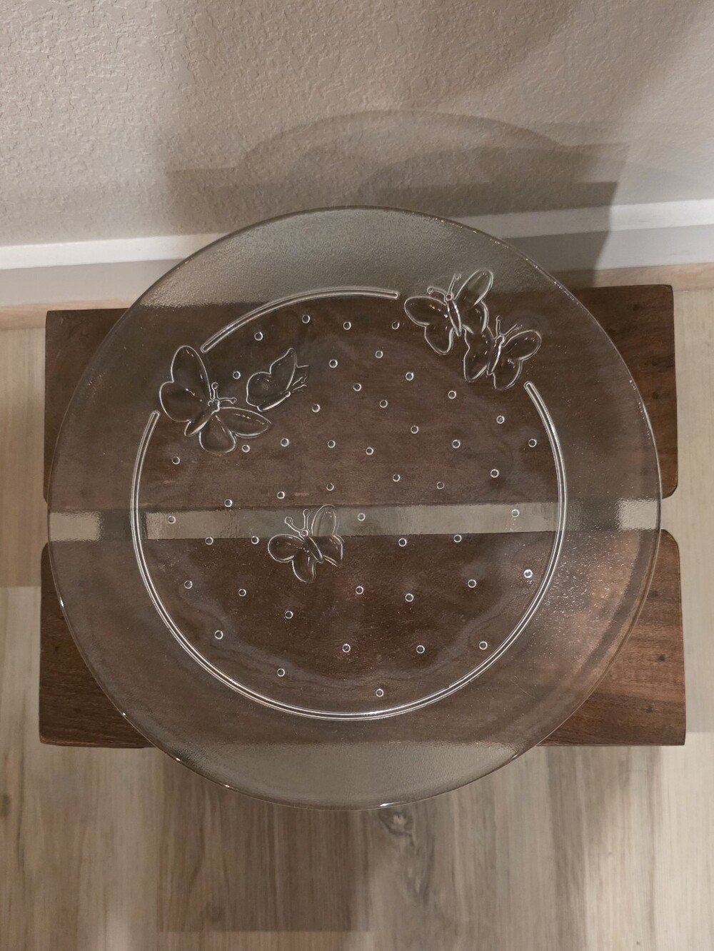 Glass Plate with Raised Butterflies